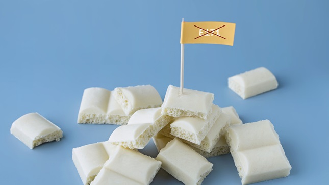 titaandioxide verboden in voeding zoals chocolade